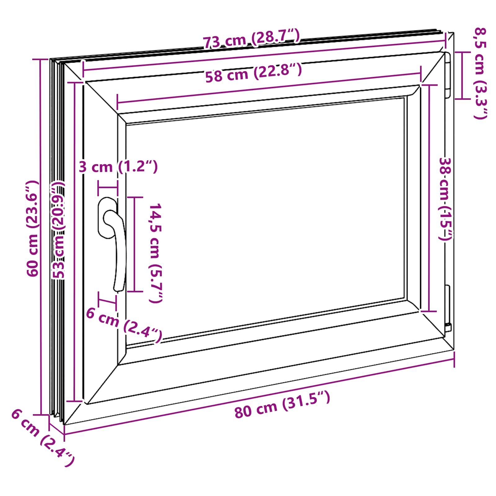 Okeno Do Suterénu Risor 80 X 50 Cm Pvc A Sklo Antracitová