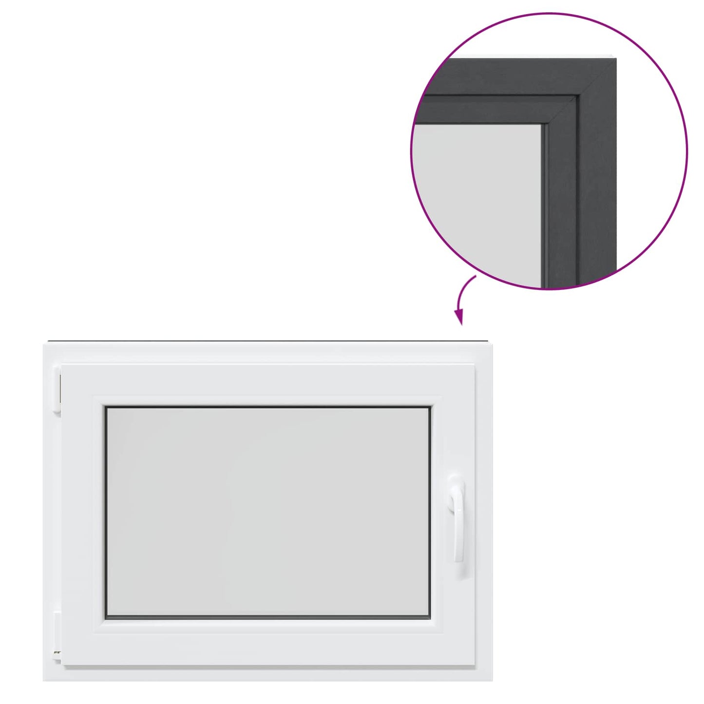 Okeno Do Suterénu Risor 80 X 60 Cm Pvc A Sklo Antracitová