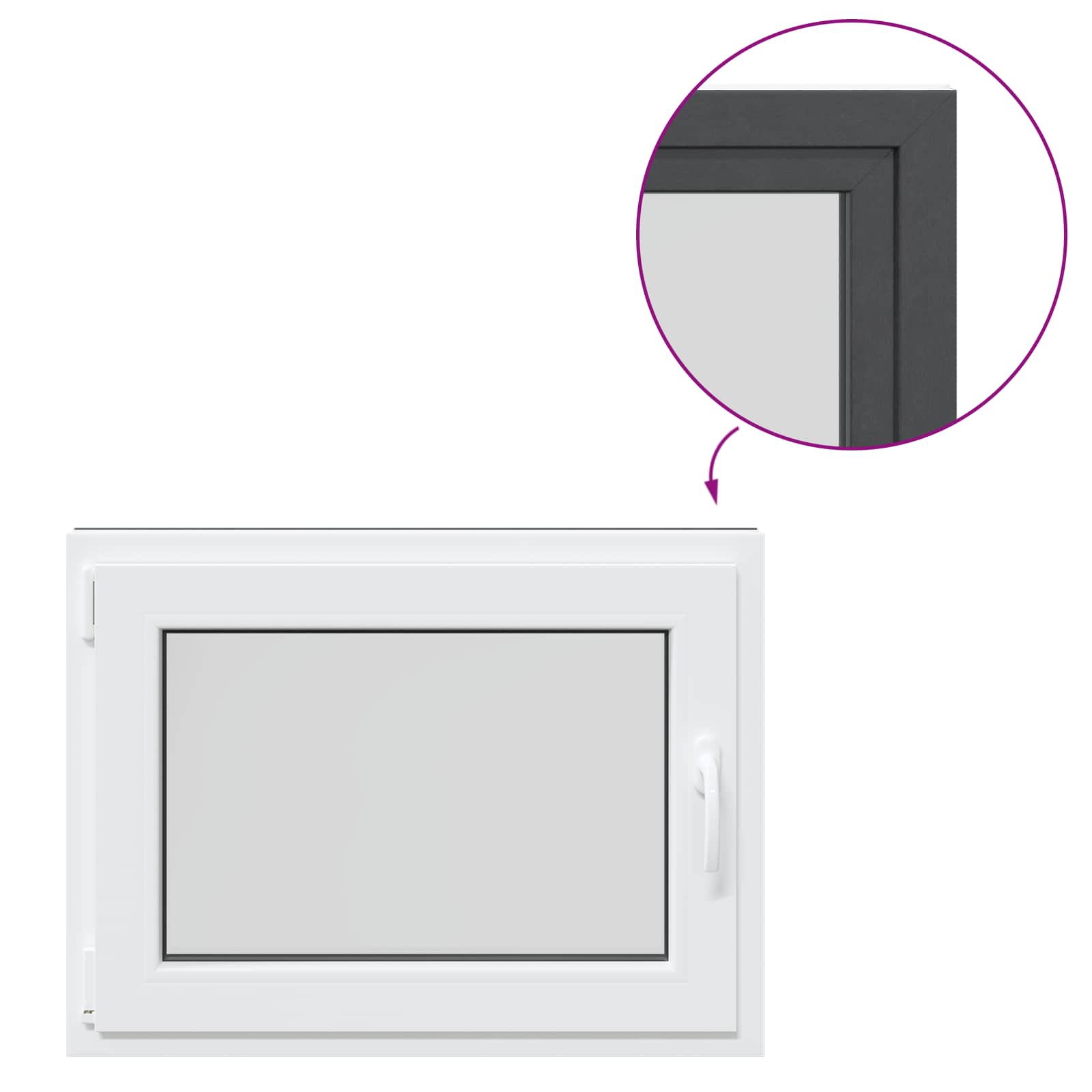 Okeno Do Suterénu Risor 80 X 70 Cm Pvc A Sklo Antracitová