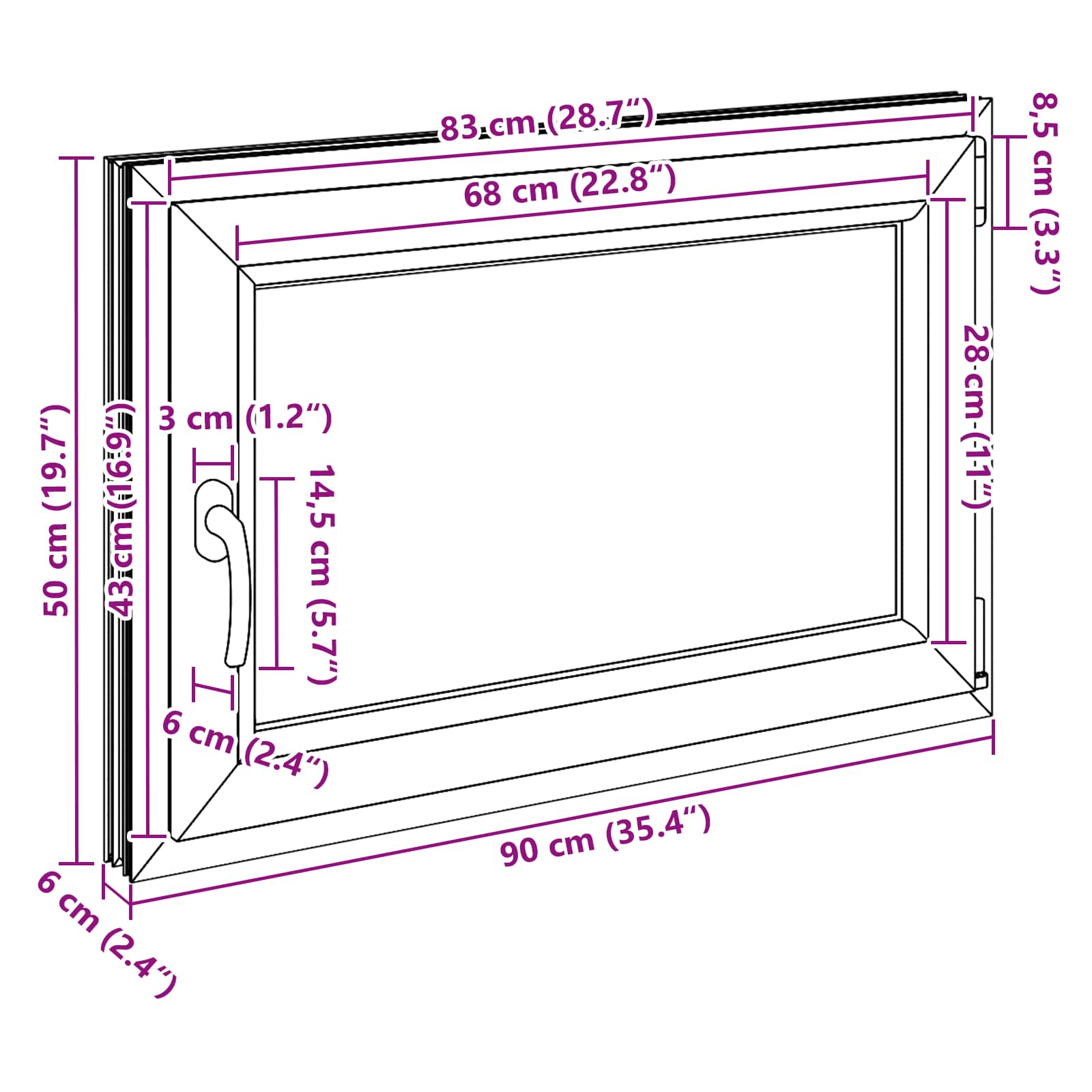 Okeno Do Suterénu Risor 90 X 50 Cm Pvc A Sklo Antracitová