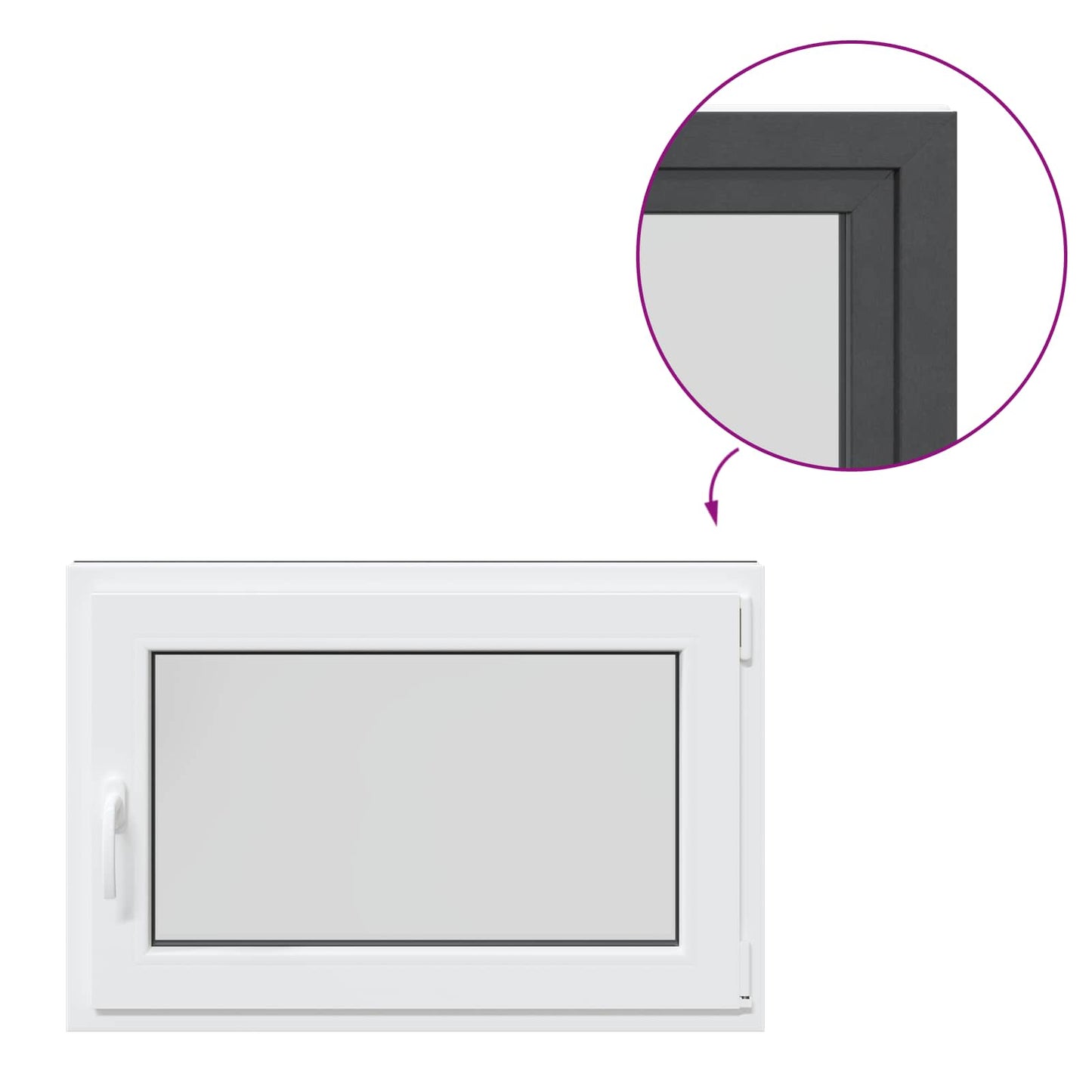 Okeno Do Suterénu Risor 90 X 50 Cm Pvc A Sklo Antracitová