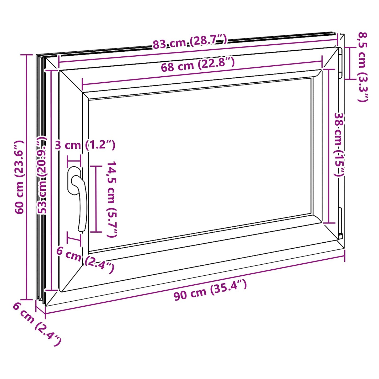 Okeno Do Suterénu Risor 90 X 50 Cm Pvc A Sklo Antracitová