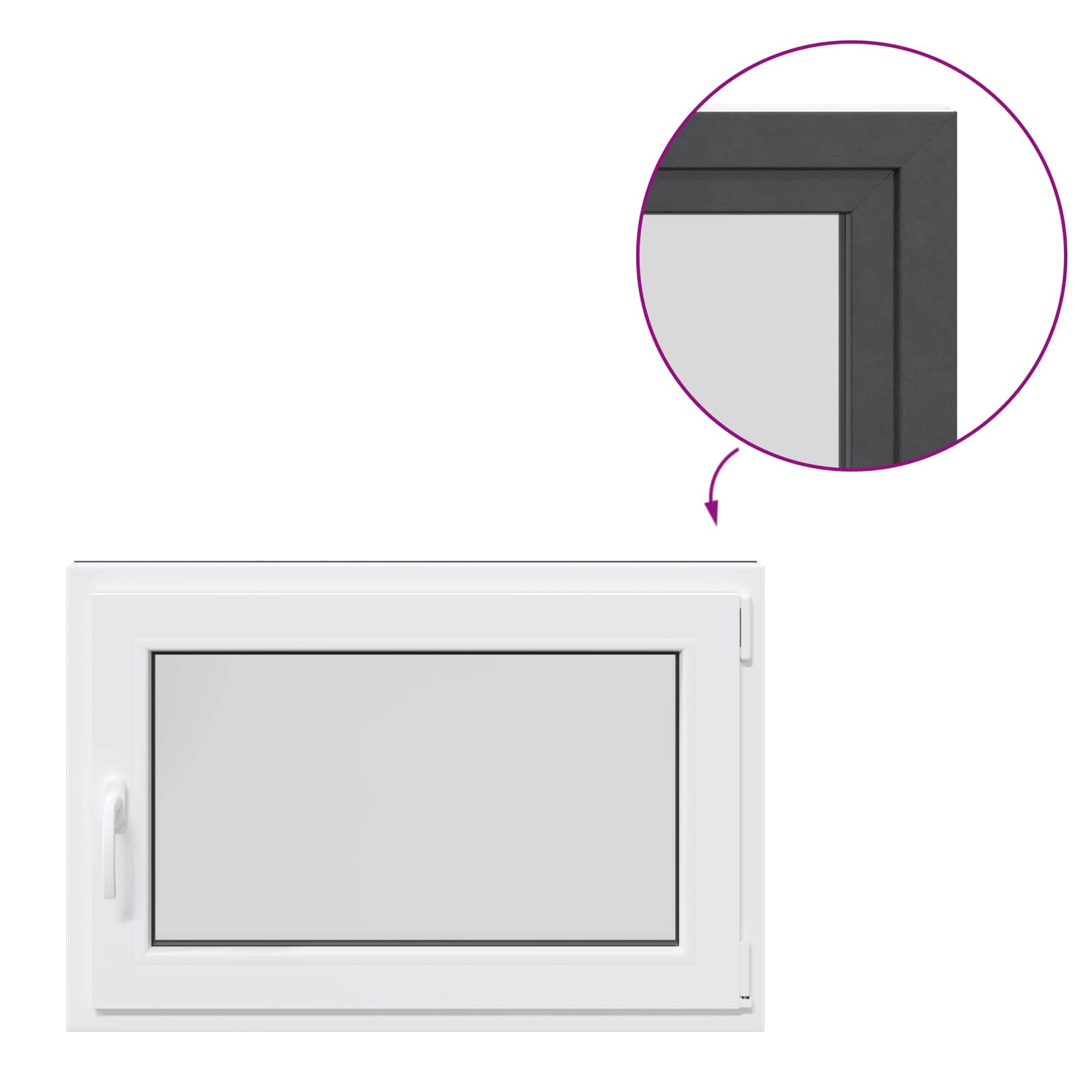 Okeno Do Suterénu Risor 90 X 60 Cm Pvc A Sklo Antracitová