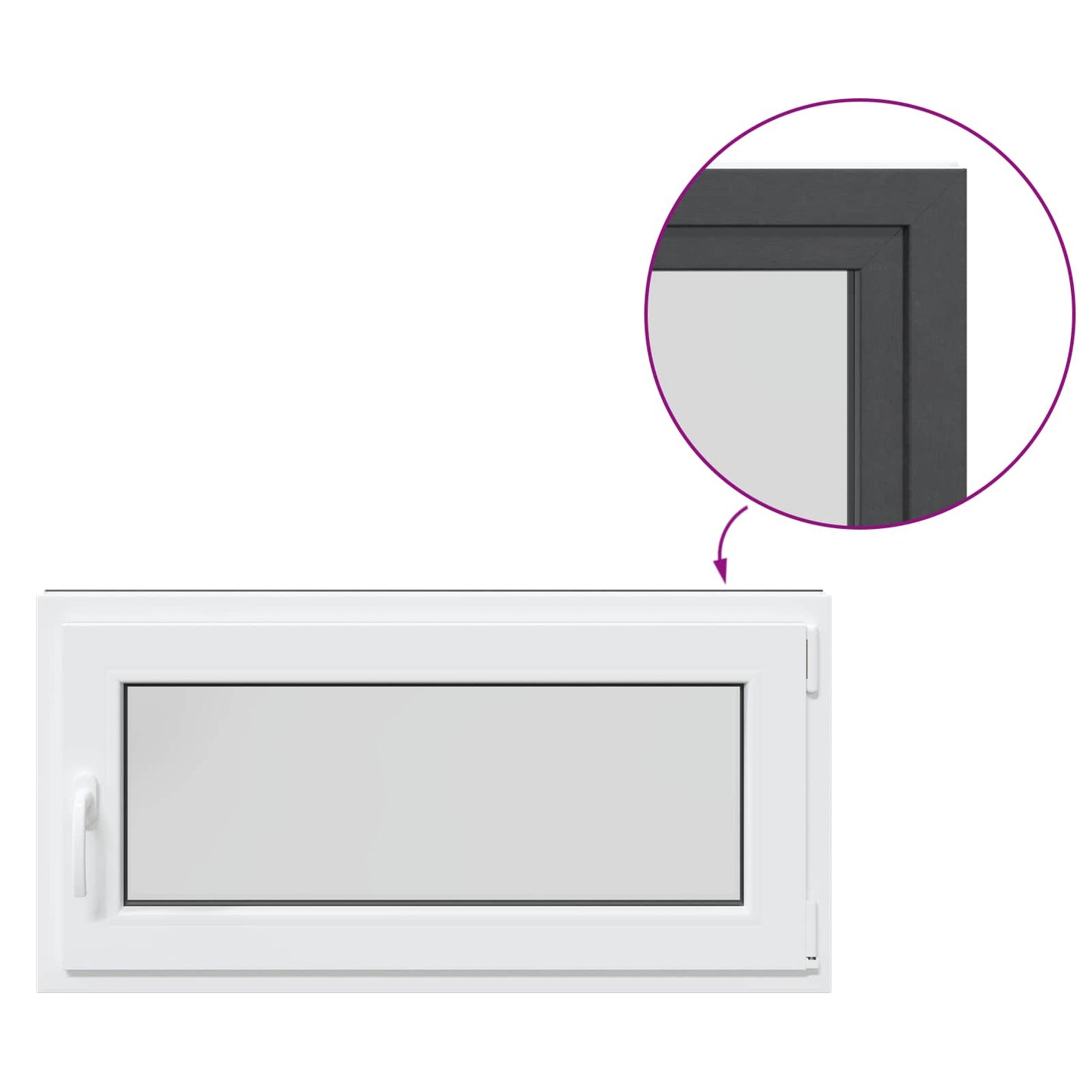 Okeno Do Suterénu Risor 100 X 50 Cm Pvc A Sklo Antracitová