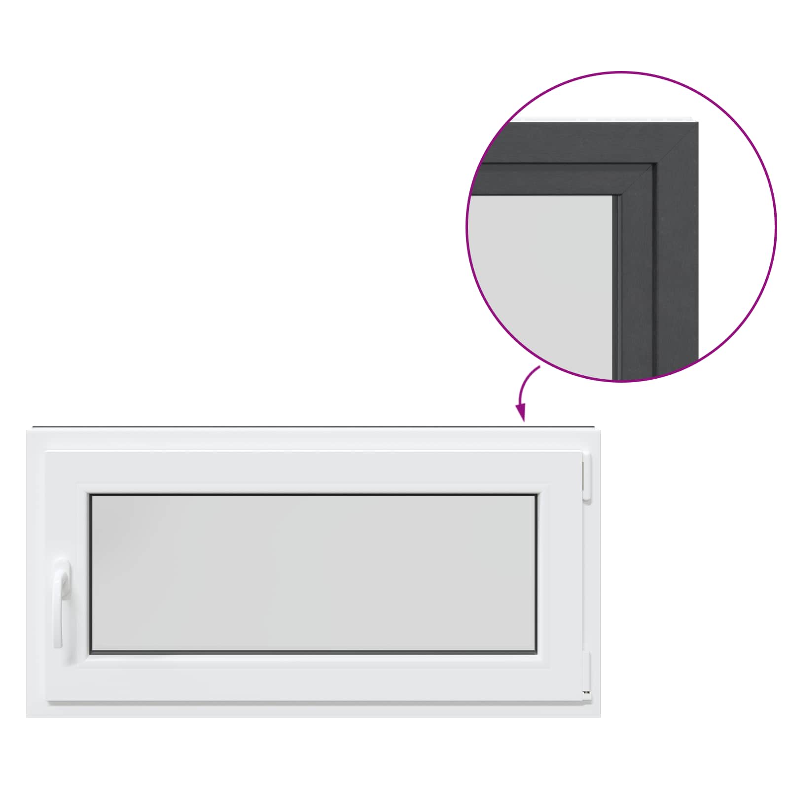Okeno Do Suterénu Risor 100 X 50 Cm Pvc A Sklo Antracitová