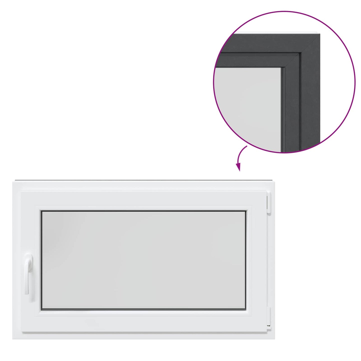 Okeno Do Suterénu Risor 100 X 60 Cm Pvc A Sklo Antracitová
