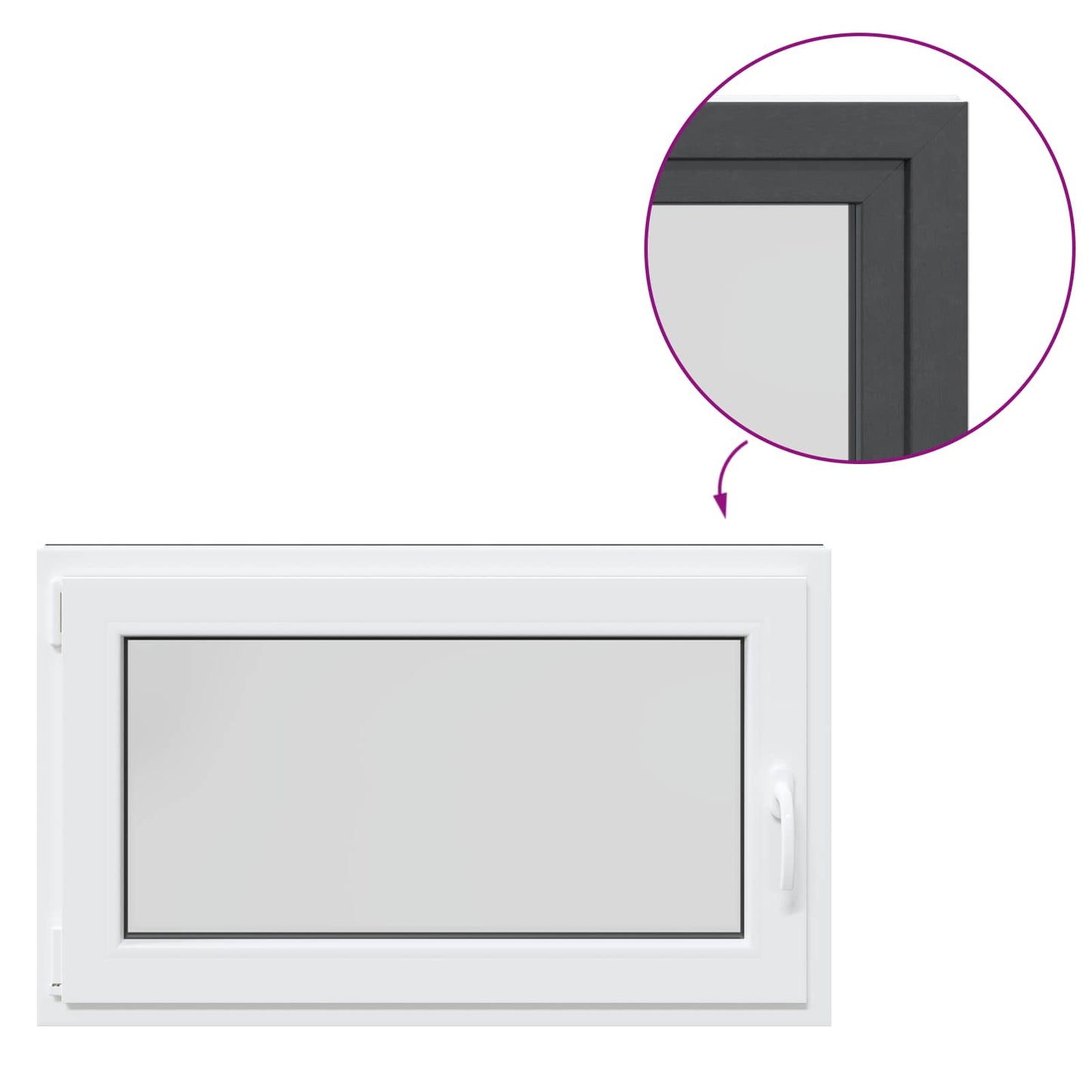 Okeno Do Suterénu Risor 100 X 60 Cm Pvc A Sklo Antracitová