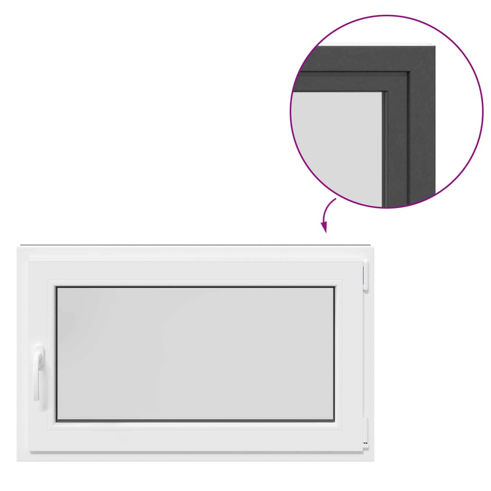 Okeno Do Suterénu Risor 100 X 70 Cm Pvc A Sklo Antracitová