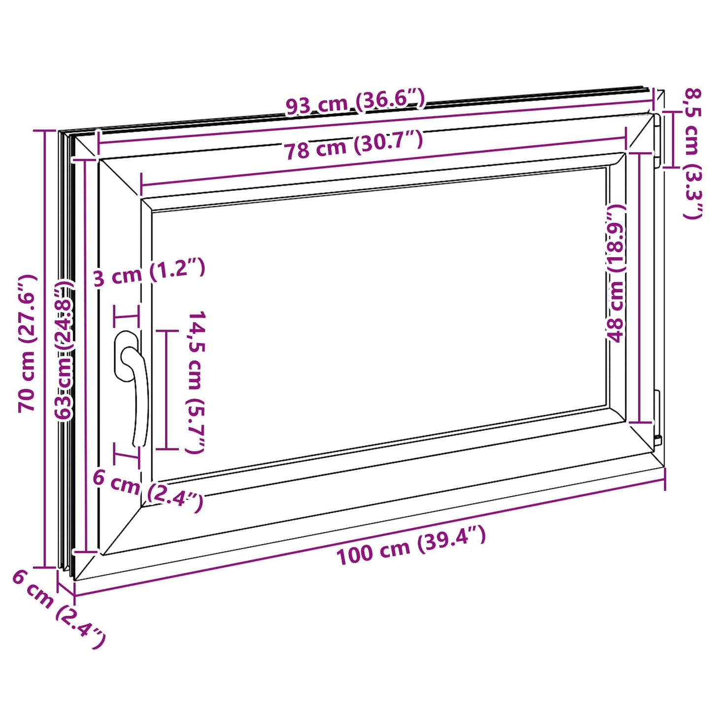 Okeno Do Suterénu Risor 100 X 70 Cm Pvc A Sklo Antracitová