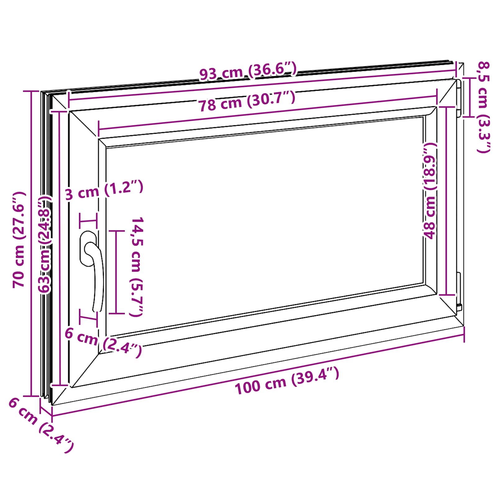 Okeno Do Suterénu Risor 100 X 70 Cm Pvc A Sklo Antracitová