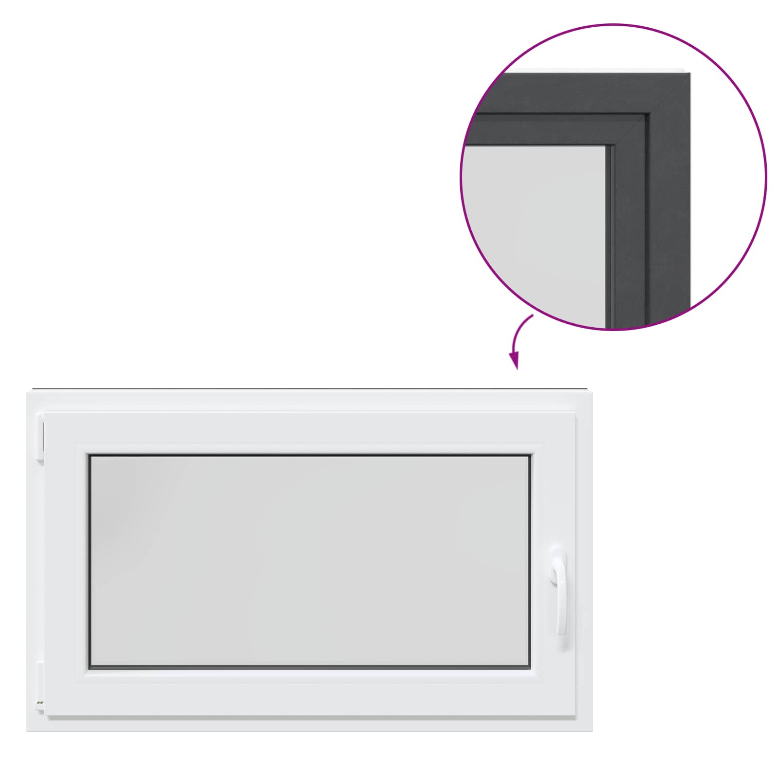 Okeno Do Suterénu Risor 100 X 70 Cm Pvc A Sklo Antracitová