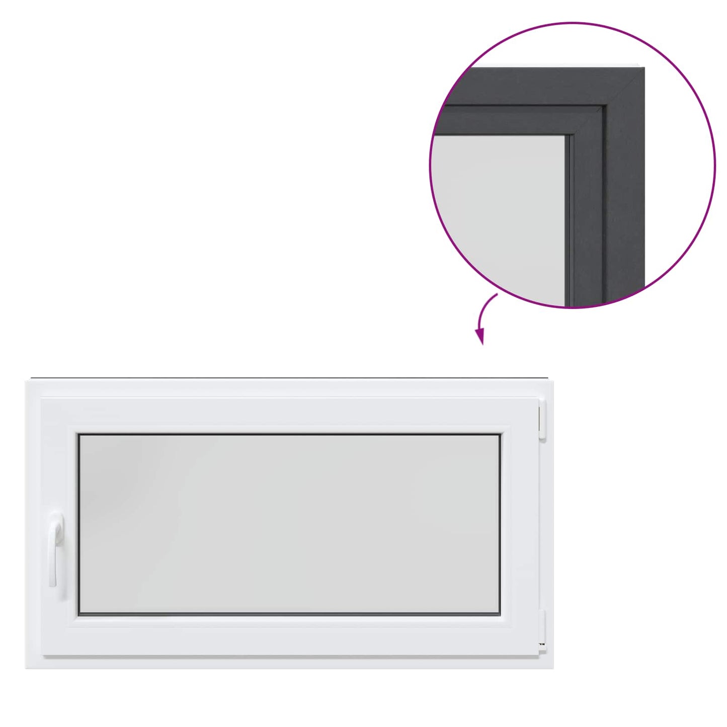 Okeno Do Suterénu Risor 110 X 50 Cm Pvc A Sklo Antracitová