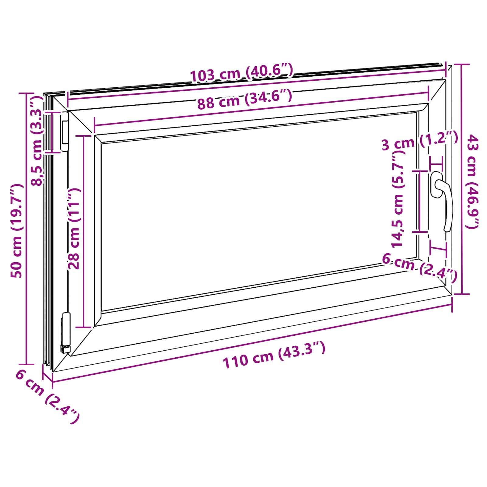 Okeno Do Suterénu Risor 110 X 50 Cm Pvc A Sklo Antracitová