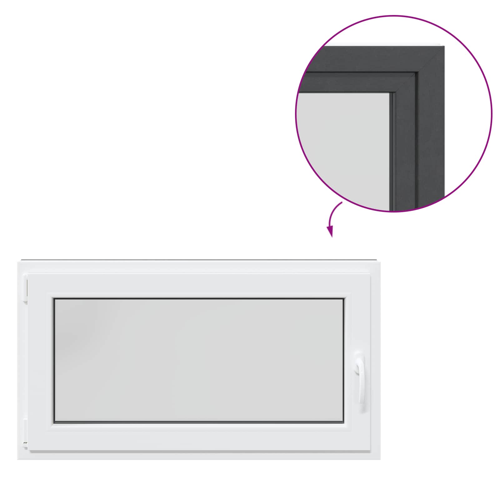 Okeno Do Suterénu Risor 110 X 70 Cm Pvc A Sklo Antracitová
