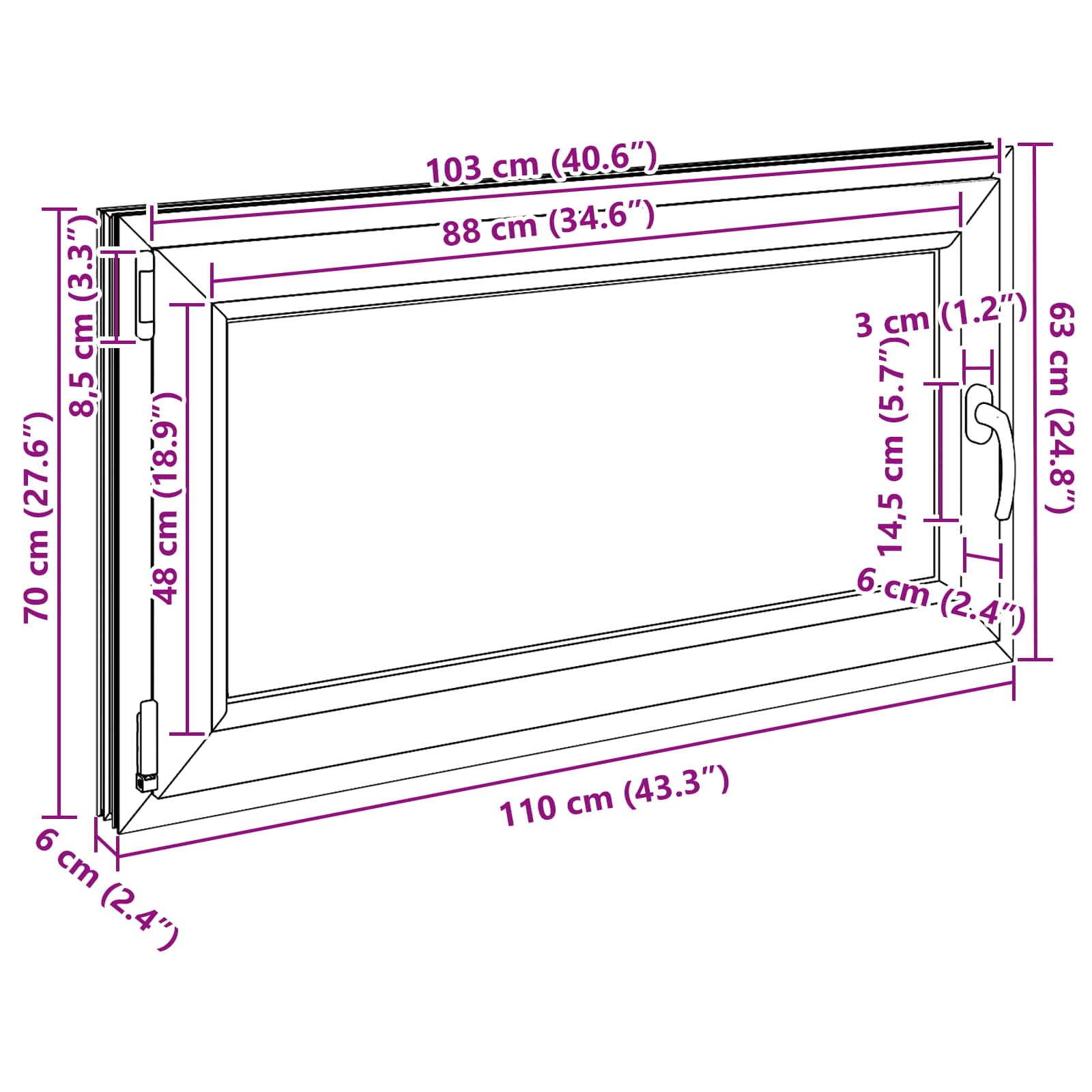 Okeno Do Suterénu Risor 110 X 70 Cm Pvc A Sklo Antracitová
