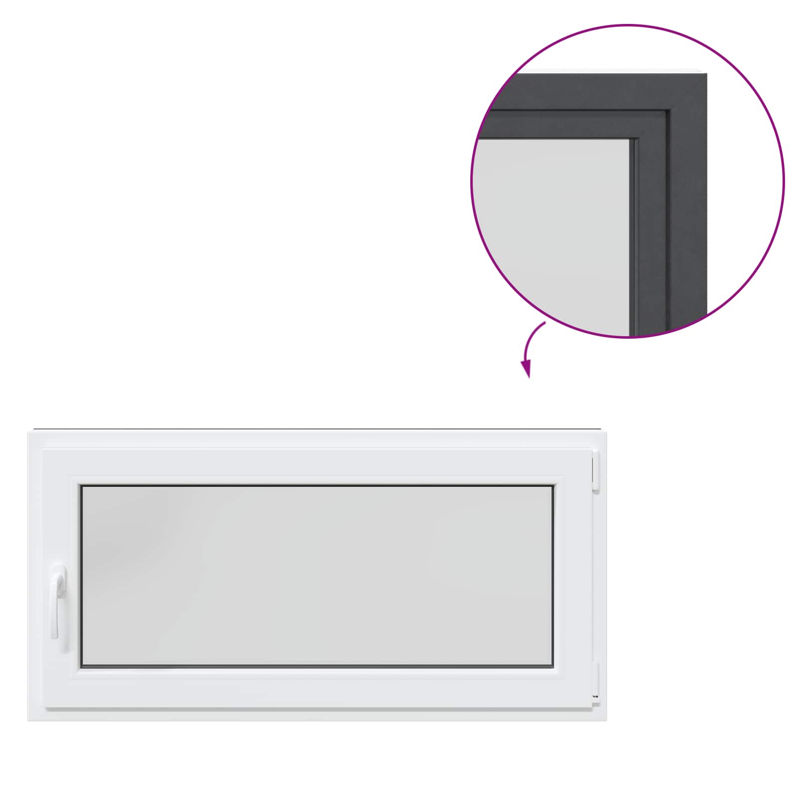Okeno Do Suterénu Risor 120 X 60 Cm Pvc A Sklo Antracitová