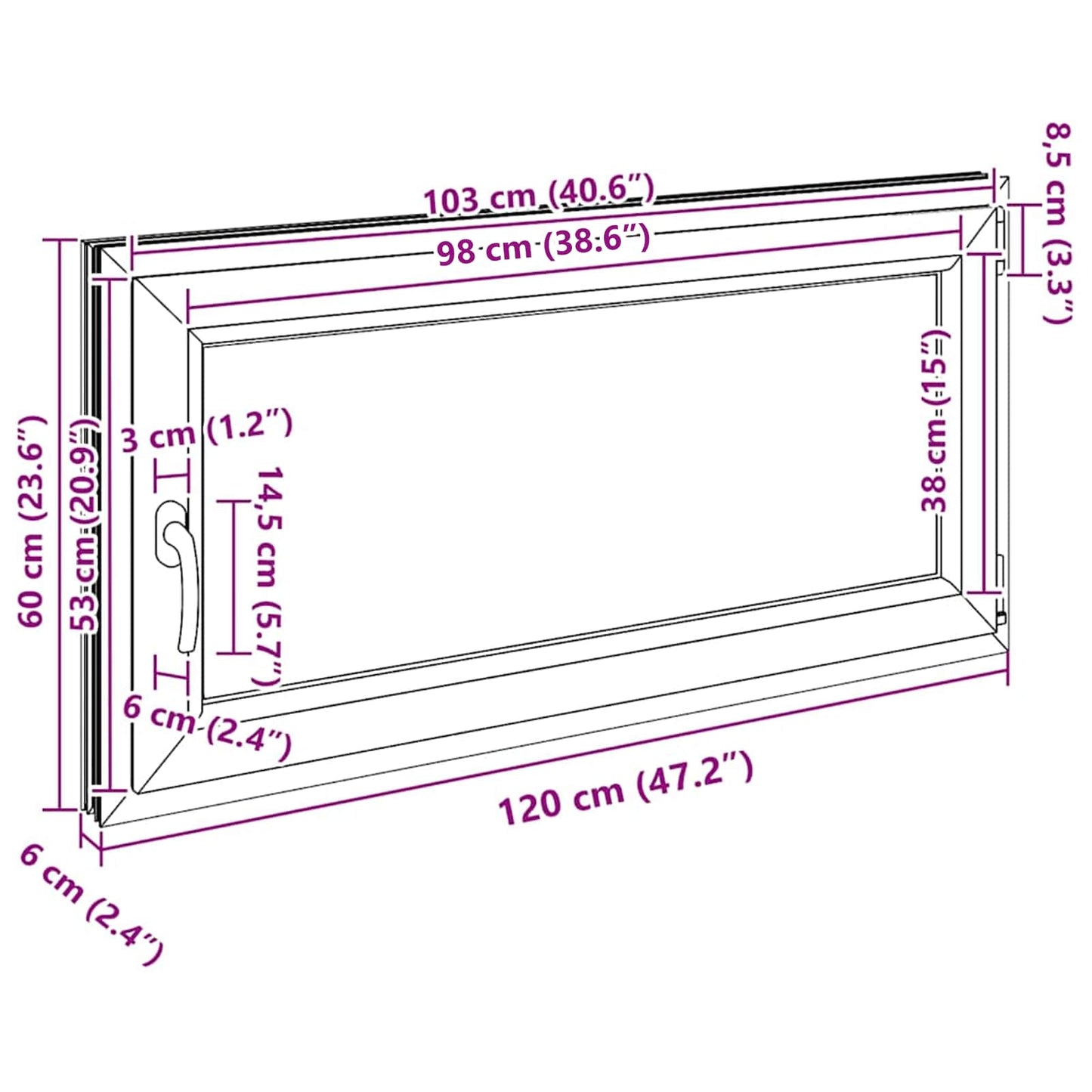 Okeno Do Suterénu Risor 120 X 60 Cm Pvc A Sklo Antracitová
