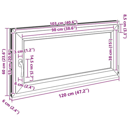 Okeno Do Suterénu Risor 120 X 60 Cm Pvc A Sklo Antracitová