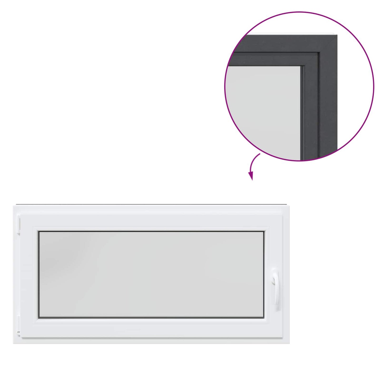Okeno Do Suterénu Risor 120 X 60 Cm Pvc A Sklo Antracitová