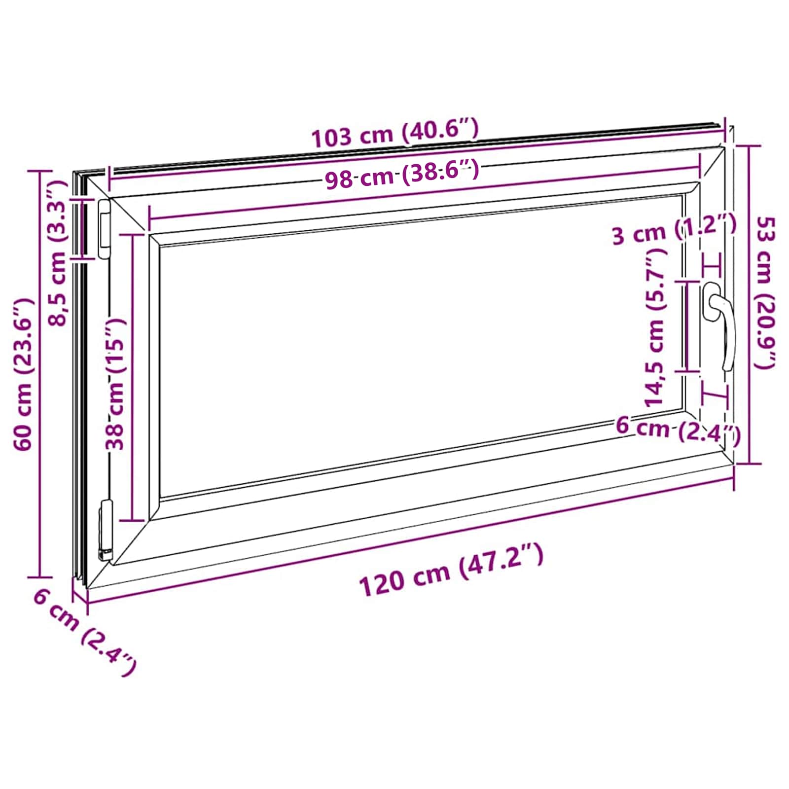 Okeno Do Suterénu Risor 120 X 60 Cm Pvc A Sklo Antracitová