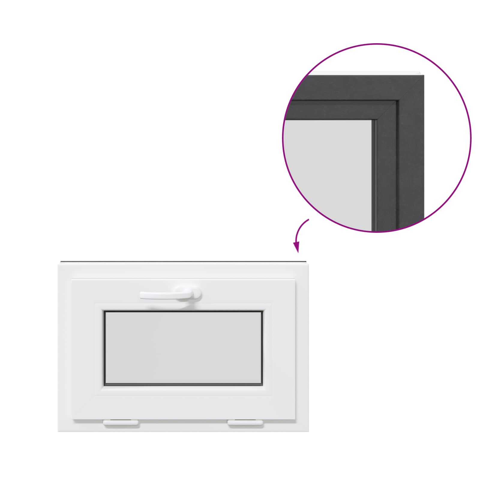 Okeno Do Suterénu Risor 60 X 40 Cm Pvc A Sklo Antracitová
