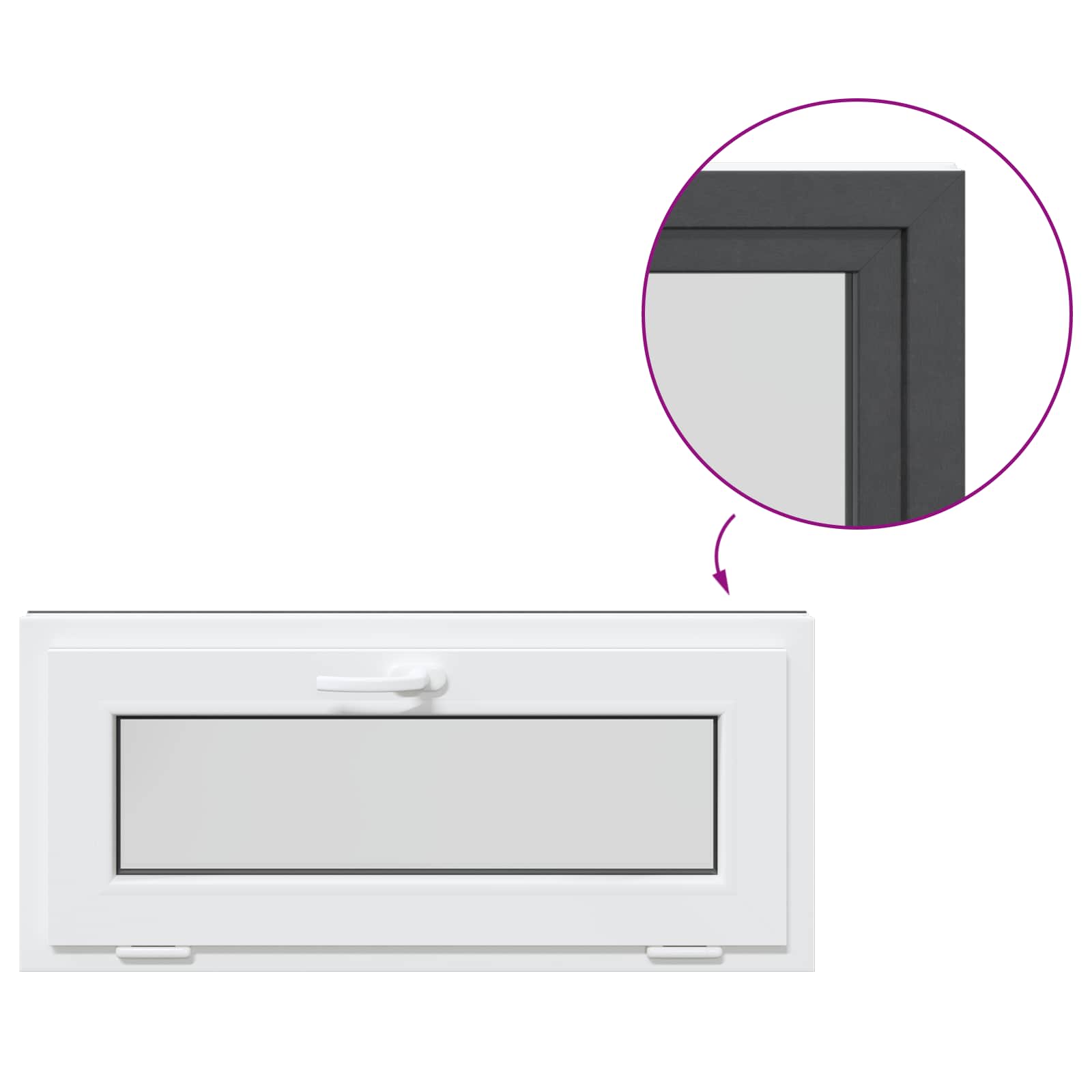 Okeno Do Suterénu Risor 90 X 40 Cm Pvc A Sklo Antracitová