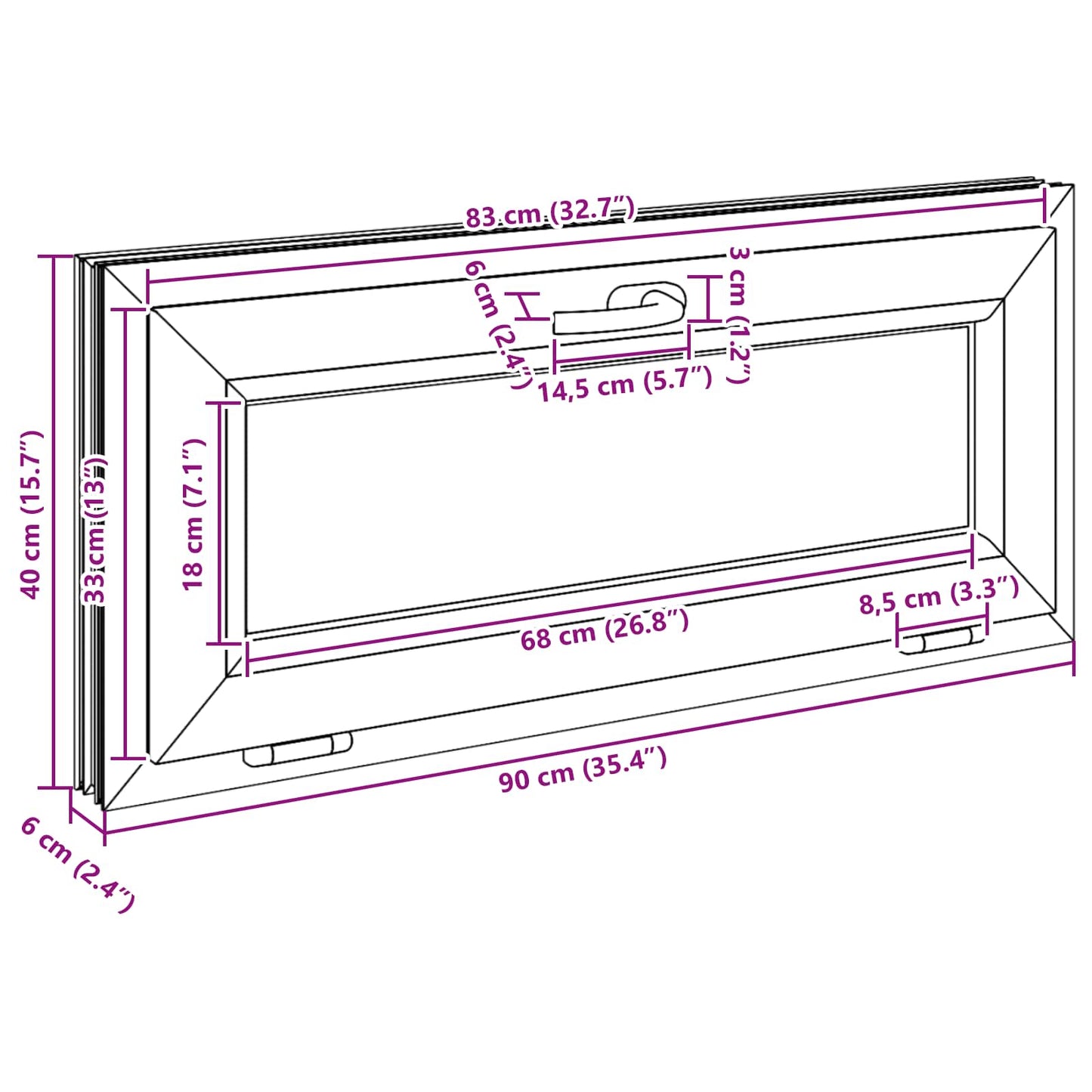 Okeno Do Suterénu Risor 90 X 40 Cm Pvc A Sklo Antracitová