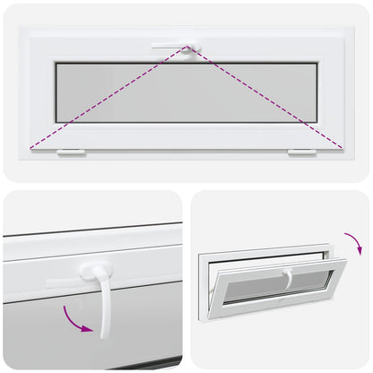 Okeno Do Suterénu Risor 100 X 40 Cm Pvc A Sklo Antracitová