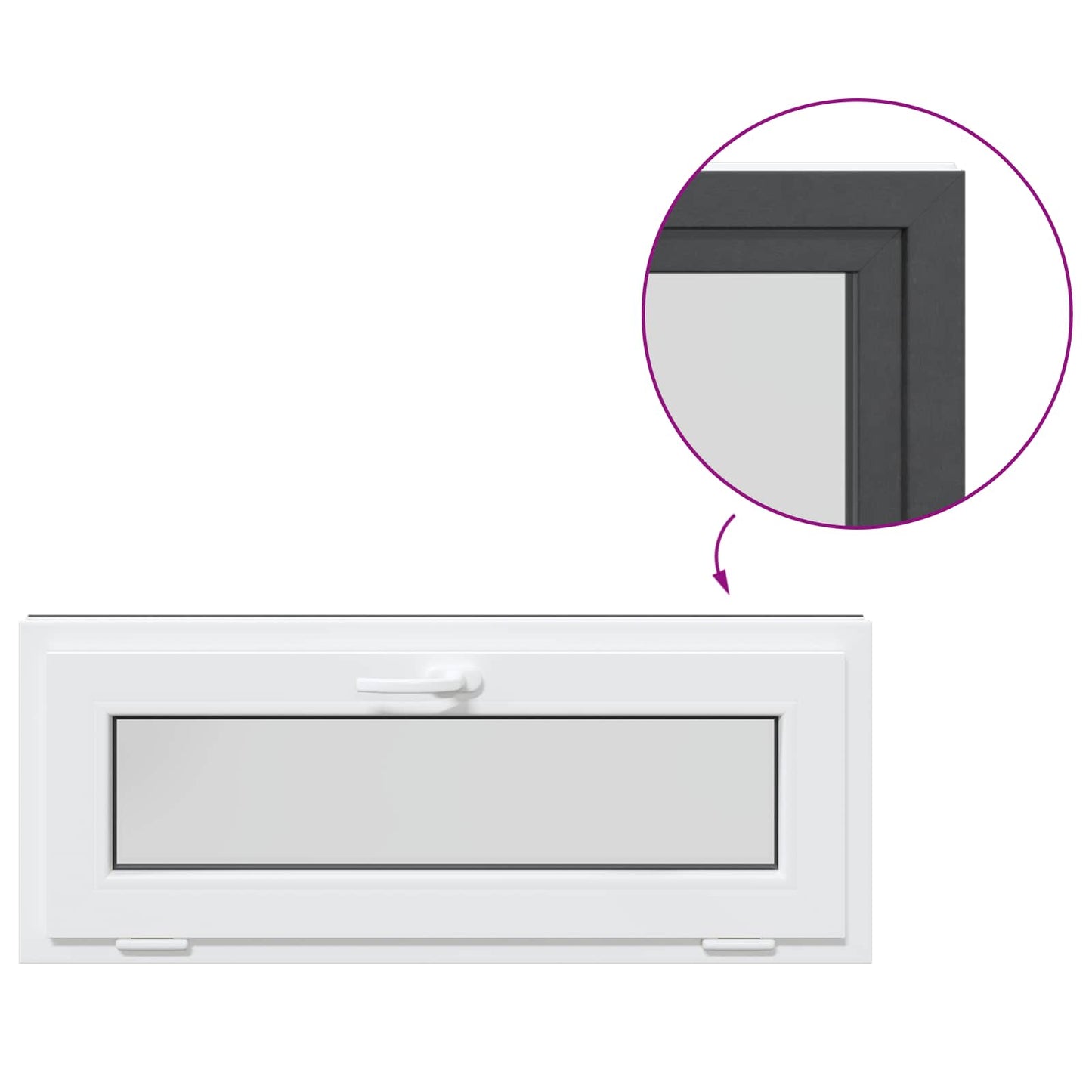 Okeno Do Suterénu Risor 110 X 40 Cm Pvc A Sklo Antracitová