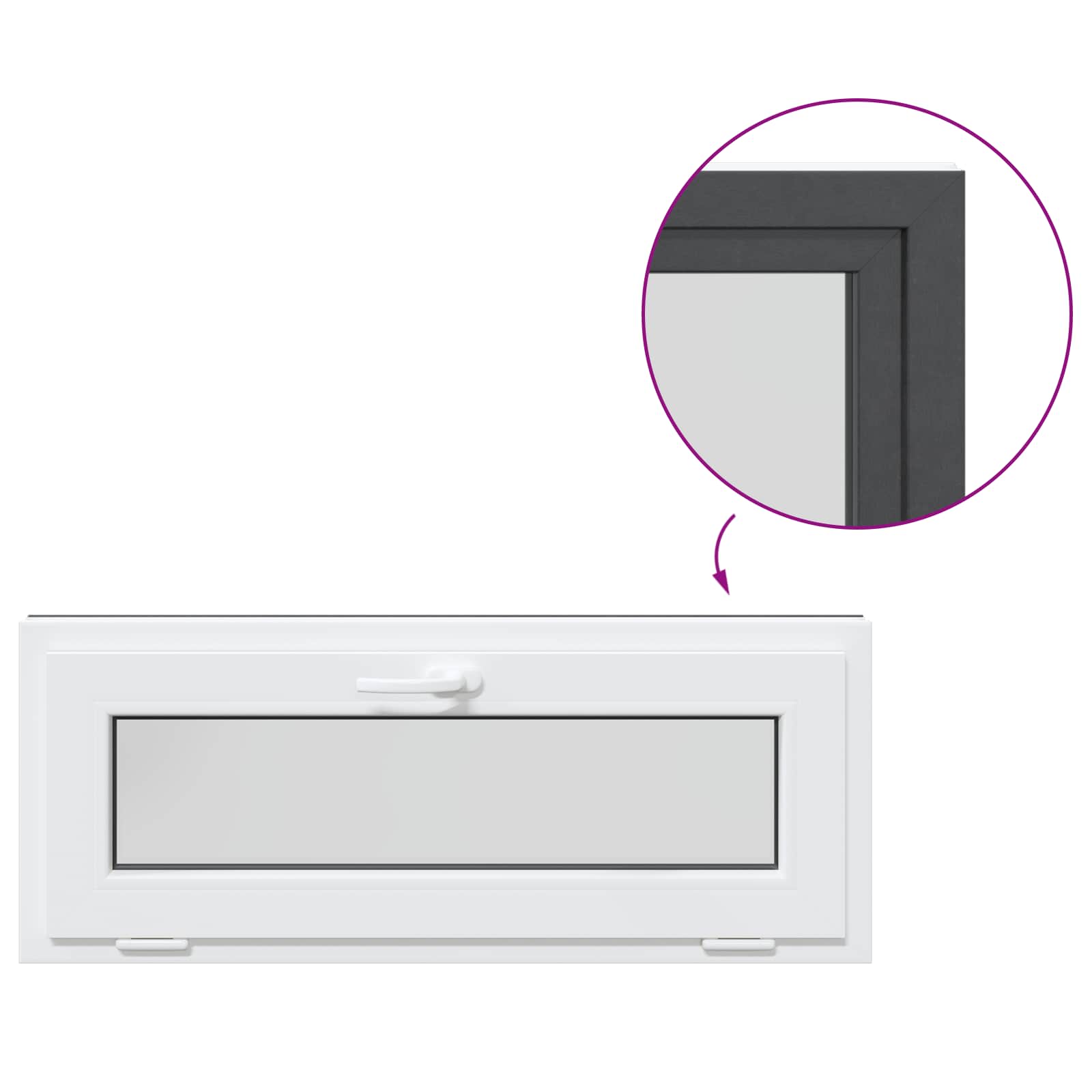 Okeno Do Suterénu Risor 110 X 40 Cm Pvc A Sklo Antracitová