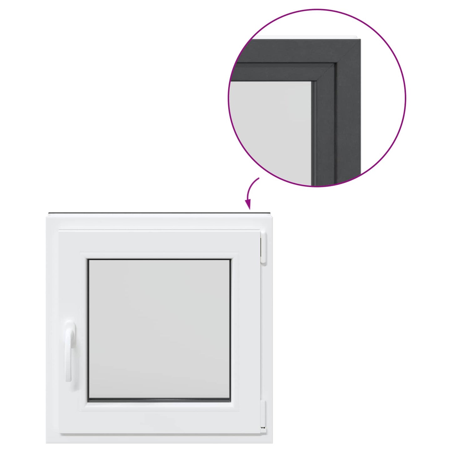 Okeno Do Suterénu Risor 50 X 50 Cm Pvc A Sklo Antracitová