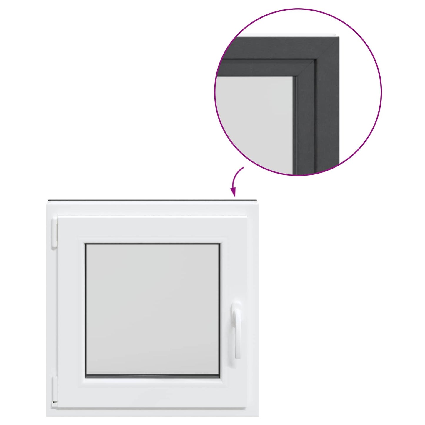 Okeno Do Suterénu Risor 60 X 60 Cm Pvc A Sklo Antracitová