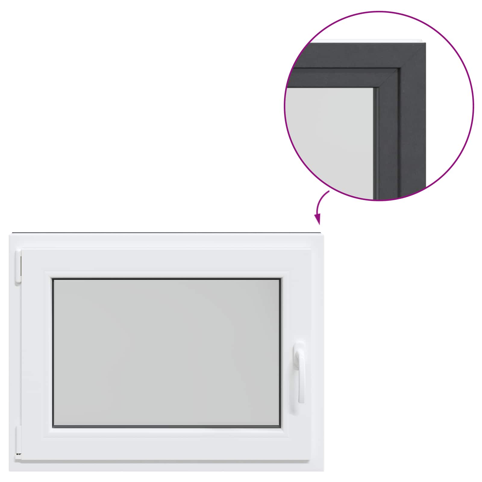 Okeno Do Suterénu Risor 80 X 50 Cm Pvc A Sklo Antracitová