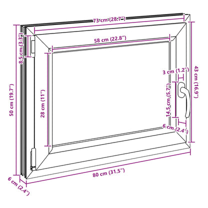 Okeno Do Suterénu Risor 80 X 50 Cm Pvc A Sklo Antracitová