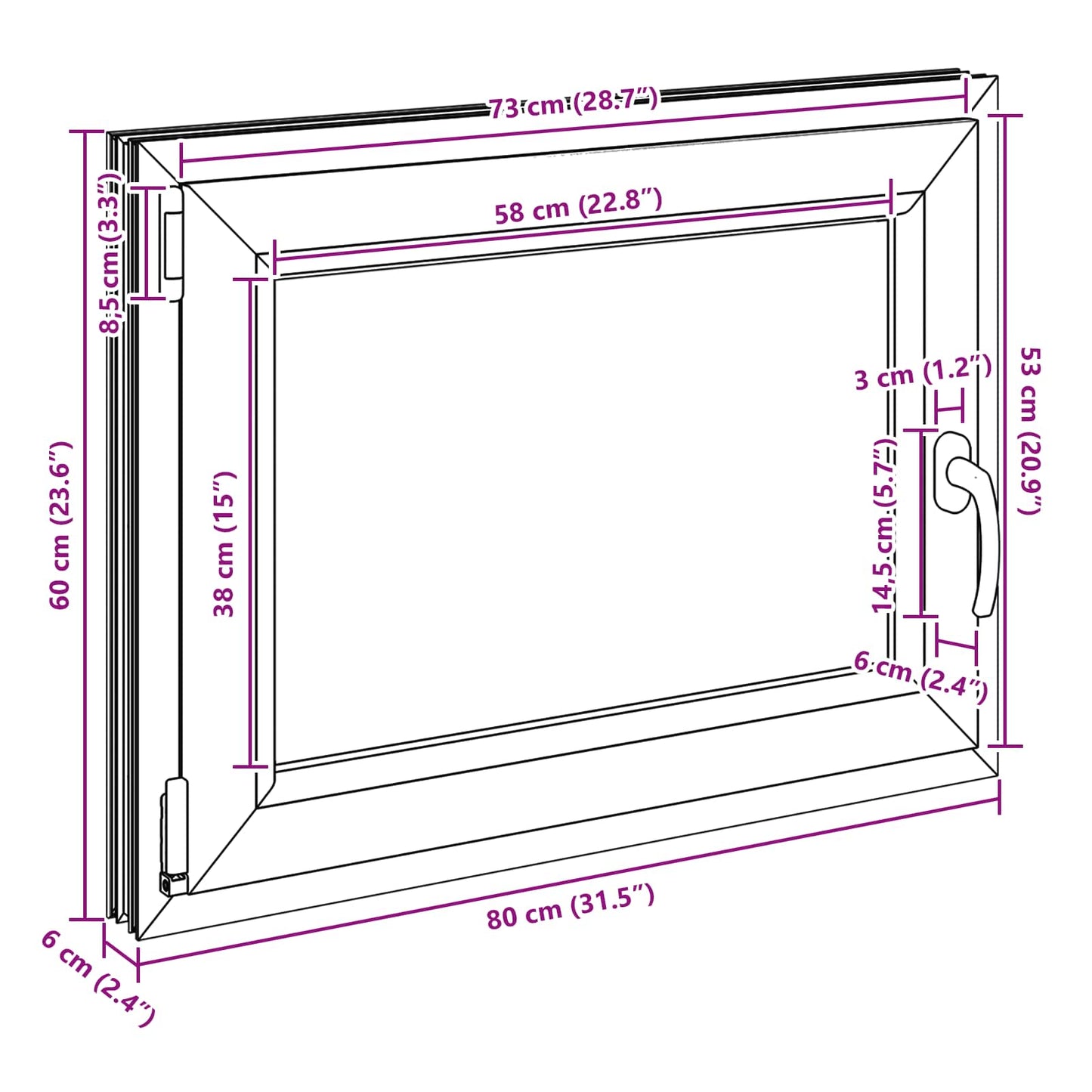 Okeno Do Suterénu Risor 80 X 60 Cm Pvc A Sklo Antracitová