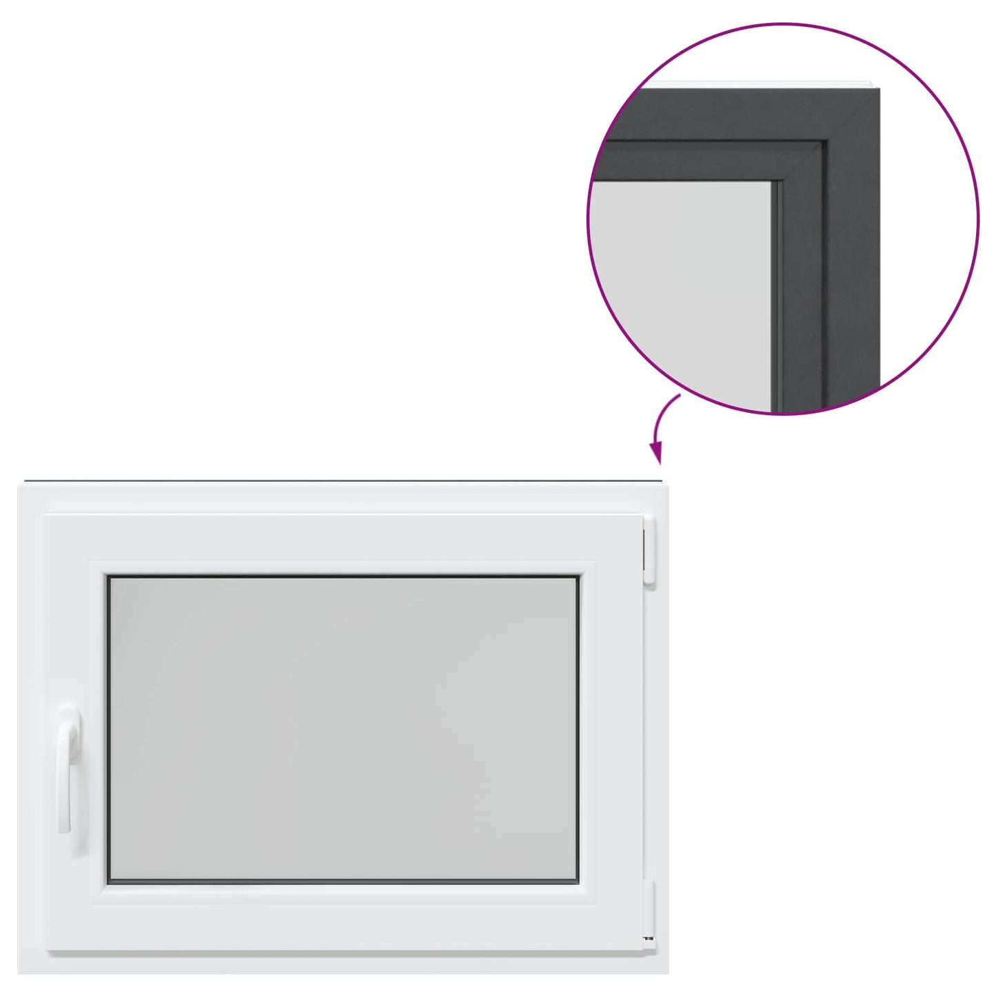 Okeno Do Suterénu Risor 80 X 60 Cm Pvc A Sklo Antracitová