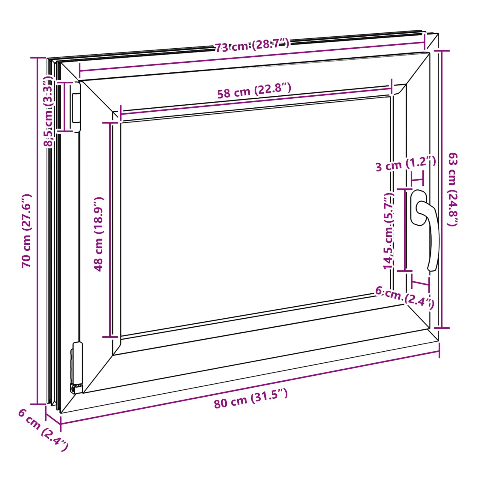 Okeno Do Suterénu Risor 80 X 70 Cm Pvc A Sklo Antracitová