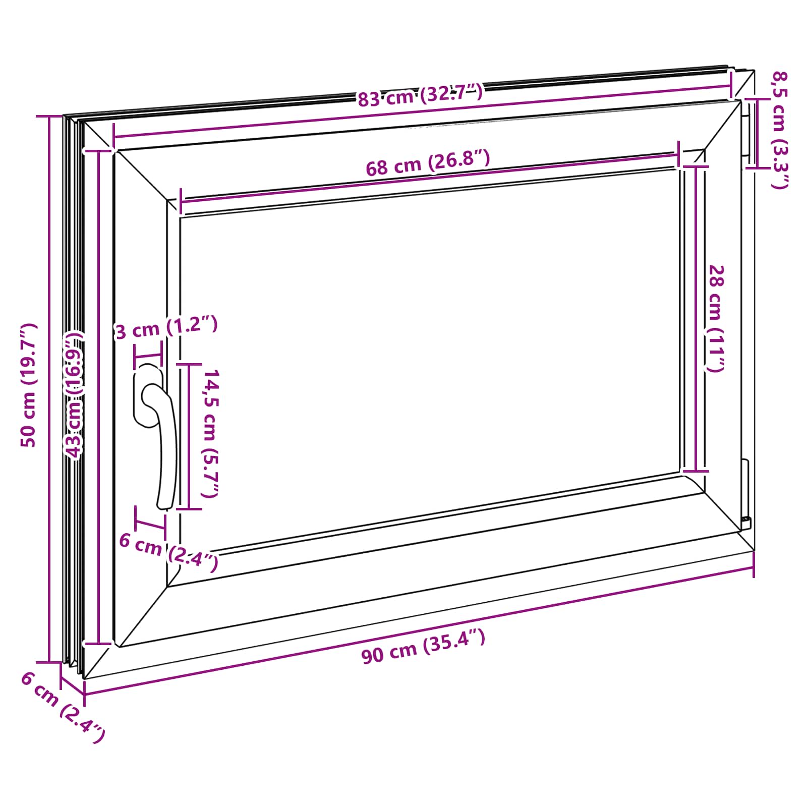 Okeno Do Suterénu Risor 80 X 70 Cm Pvc A Sklo Antracitová