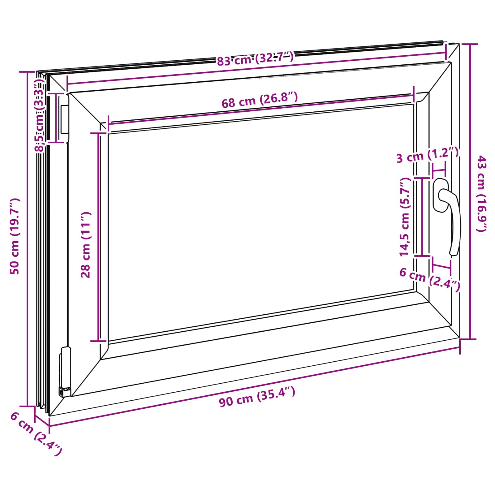 Okeno Do Suterénu Risor 90 X 50 Cm Pvc A Sklo Antracitová