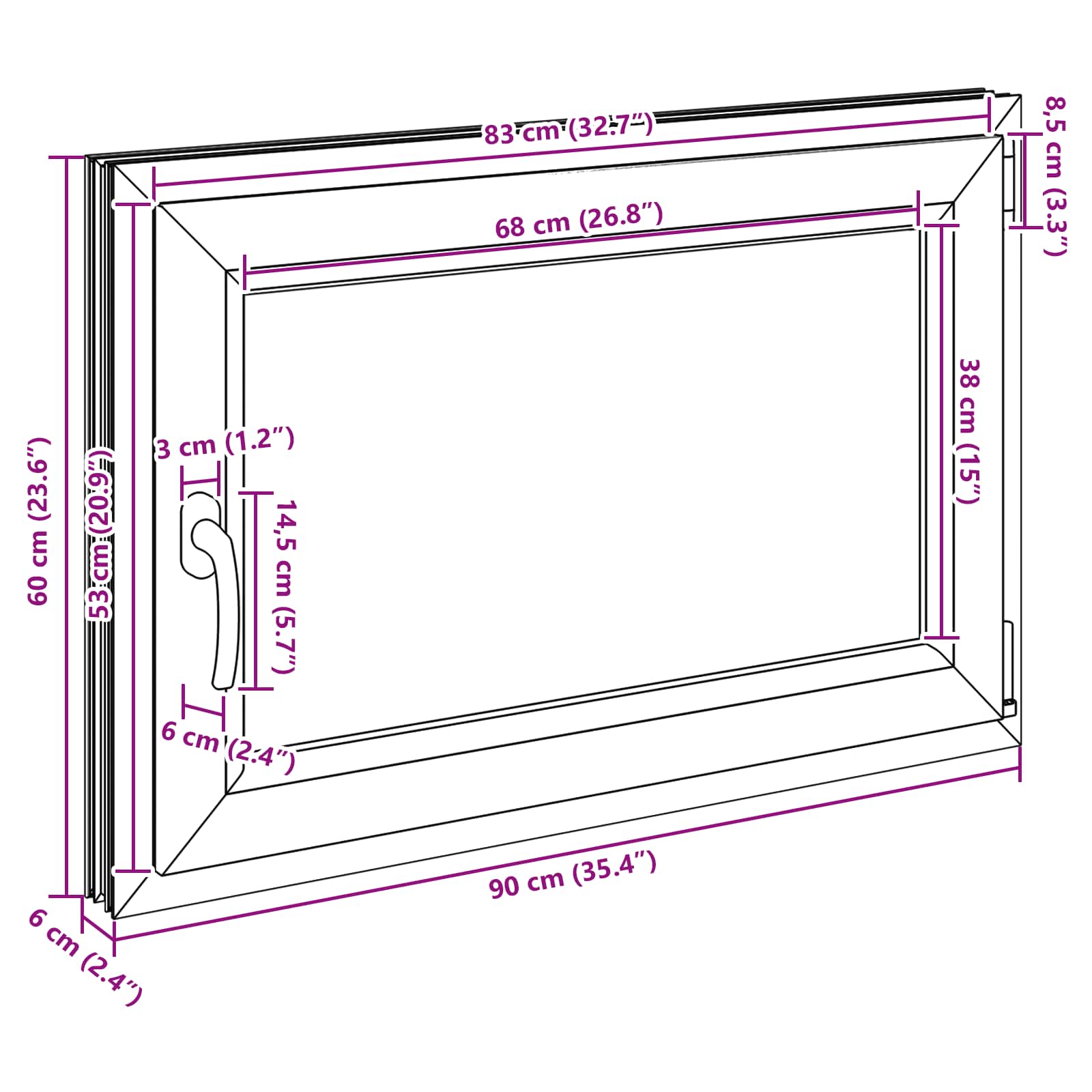 Okeno Do Suterénu Risor 90 X 50 Cm Pvc A Sklo Antracitová