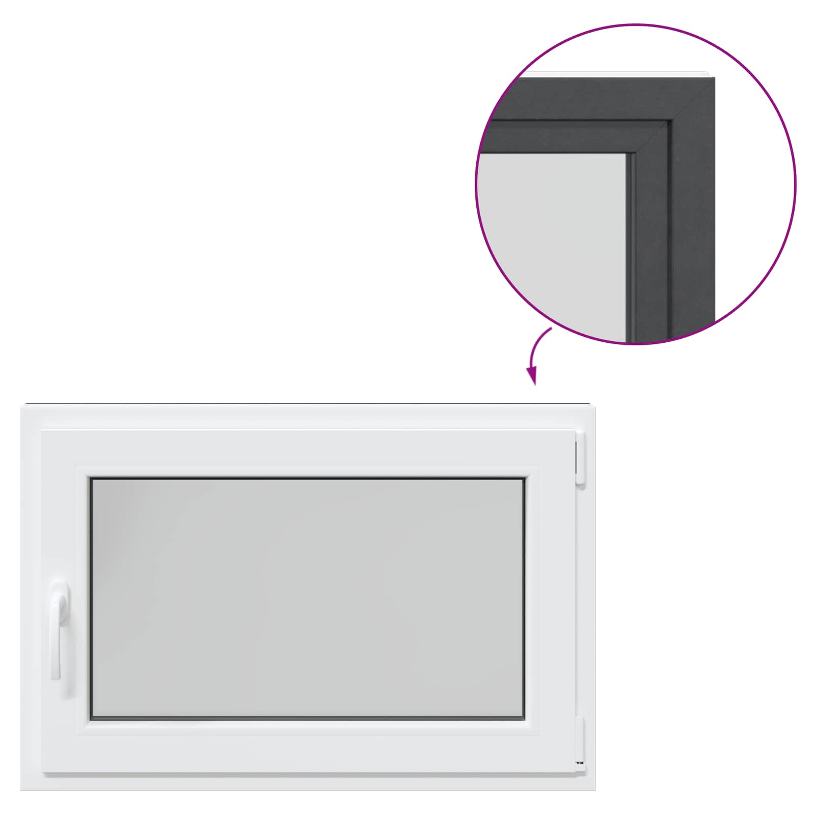 Okeno Do Suterénu Risor 90 X 60 Cm Pvc A Sklo Antracitová