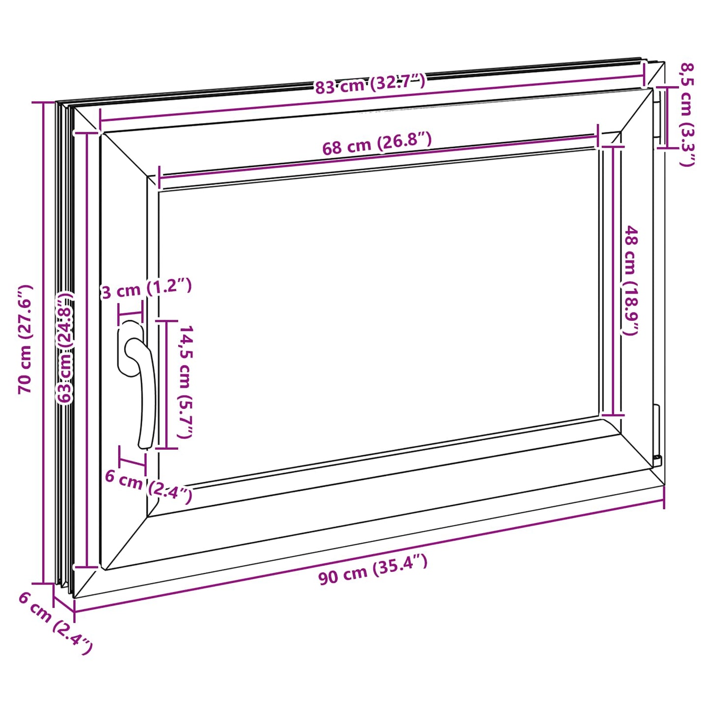 Okeno Do Suterénu Risor 90 X 60 Cm Pvc A Sklo Antracitová