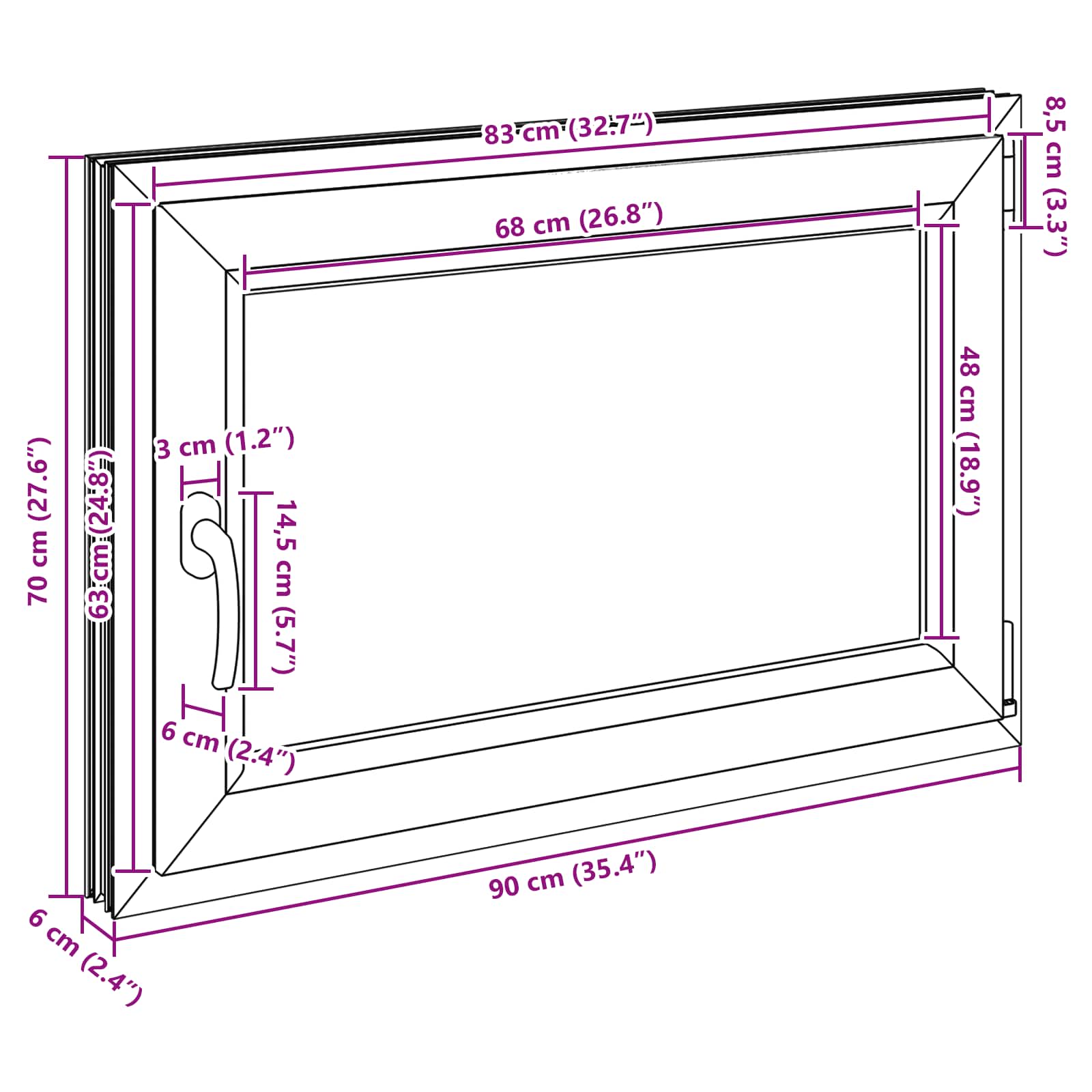 Okeno Do Suterénu Risor 90 X 60 Cm Pvc A Sklo Antracitová