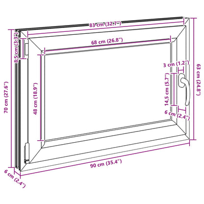 Okeno Do Suterénu Risor 90 X 70 Cm Pvc A Sklo Antracitová