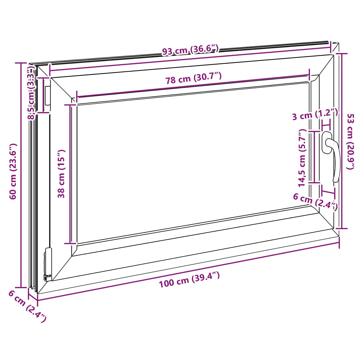 Okeno Do Suterénu Risor 100 X 60 Cm Pvc A Sklo Antracitová