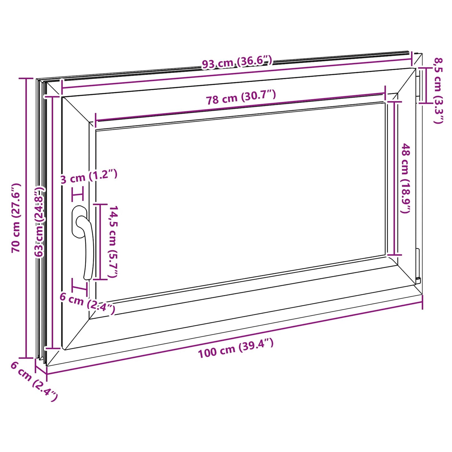 Okeno Do Suterénu Risor 100 X 70 Cm Pvc A Sklo Antracitová