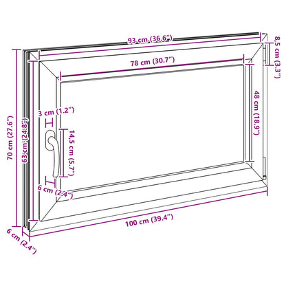 Okeno Do Suterénu Risor 100 X 70 Cm Pvc A Sklo Antracitová