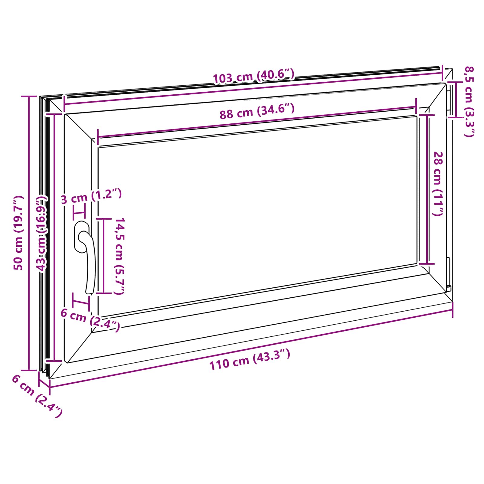 Okeno Do Suterénu Risor 110 X 50 Cm Pvc A Sklo Antracitová