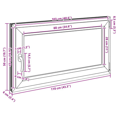Okeno Do Suterénu Risor 110 X 50 Cm Pvc A Sklo Antracitová