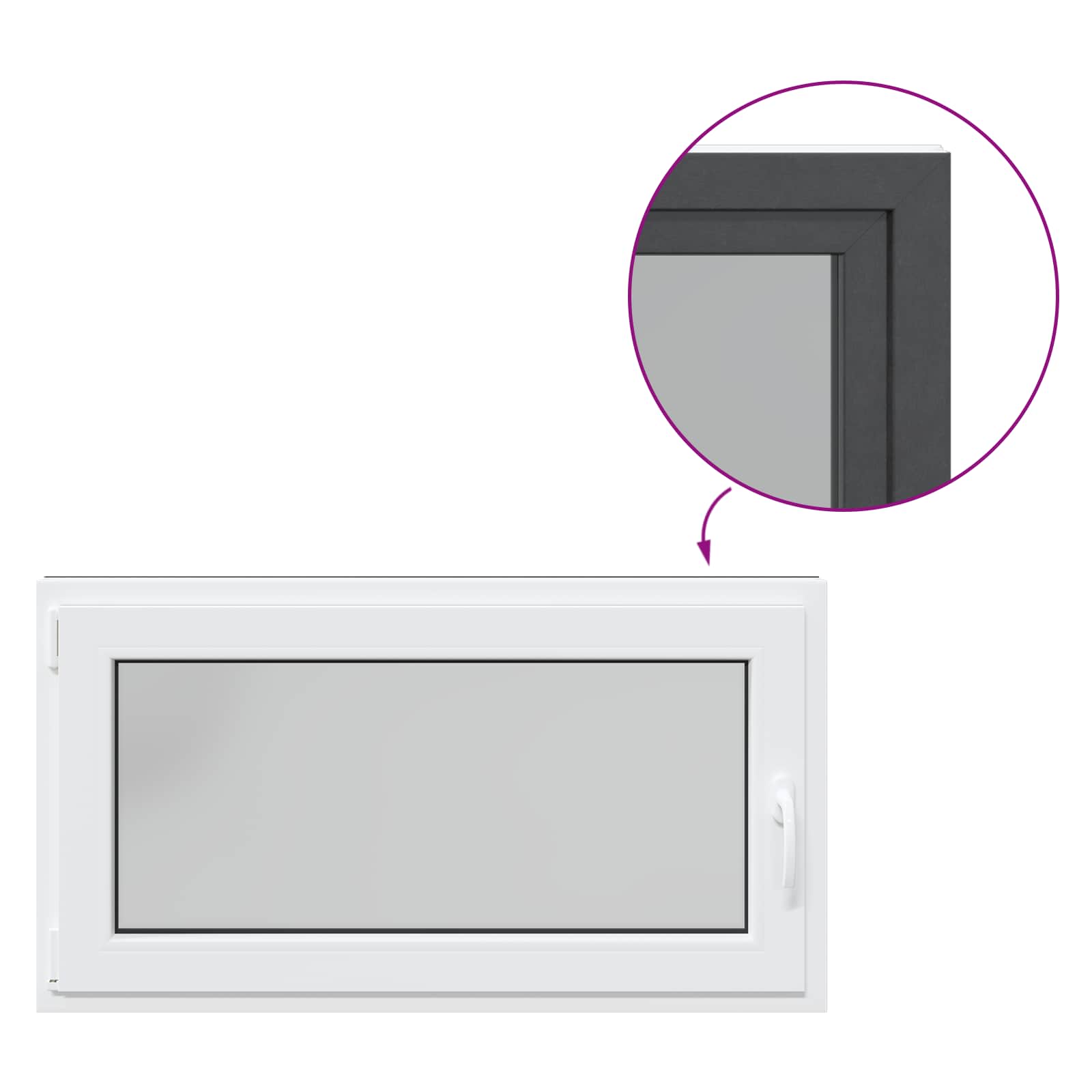 Okeno Do Suterénu Risor 110 X 50 Cm Pvc A Sklo Antracitová